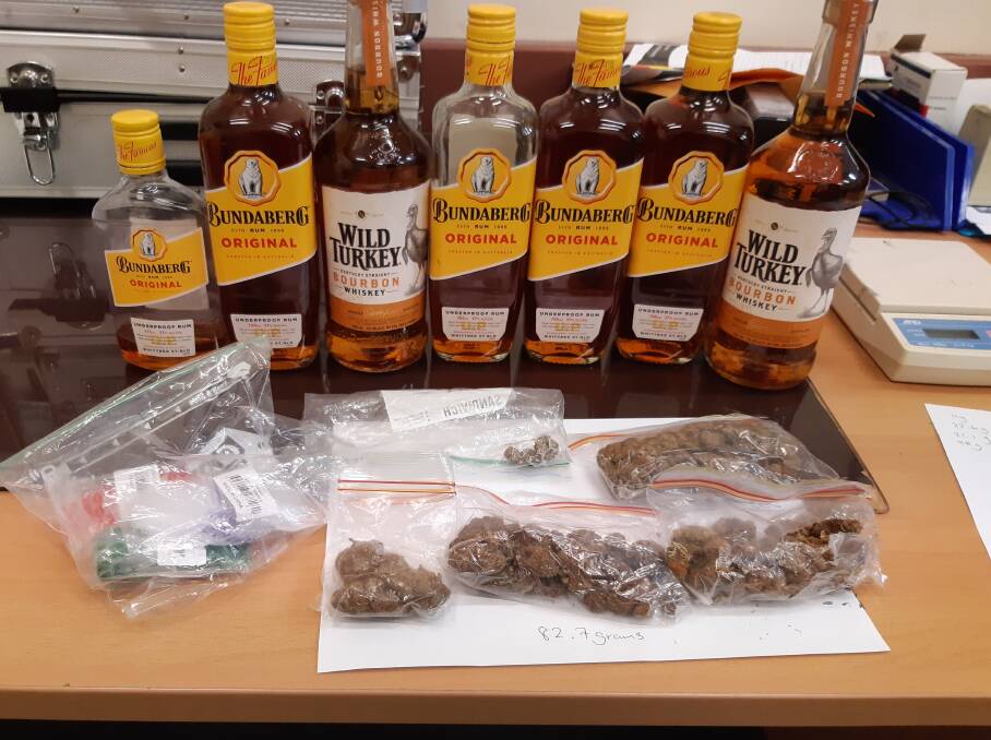Police allege they found the alcohol and drugs in a vehicle on the Arnhem Highway. Picture: NT Police.