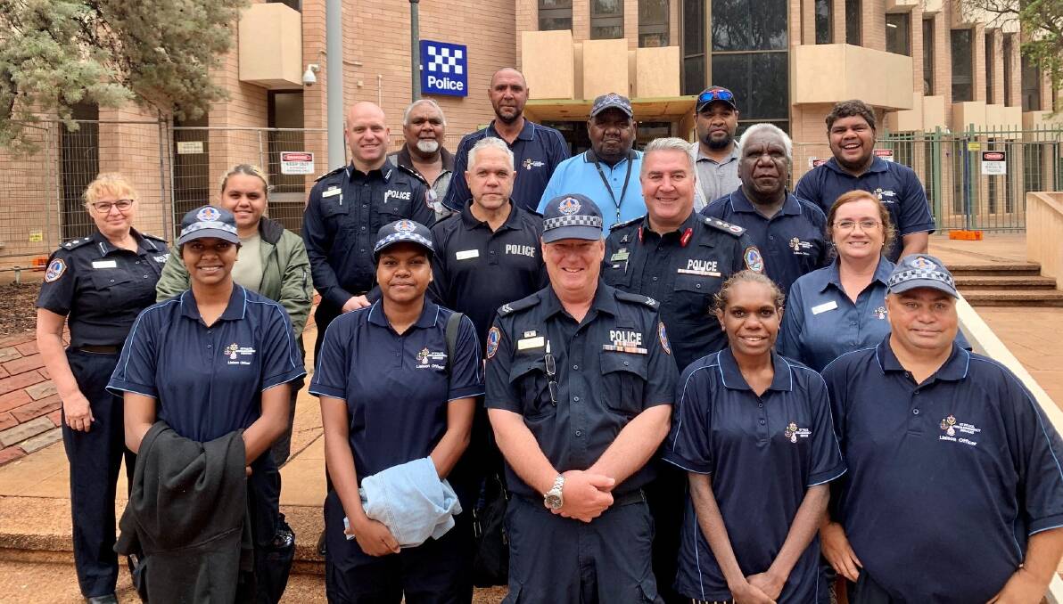 This is a new Aboriginal Liaison squad in training - Eight new and three current officers have kicked off the first day of their three week course for the police. Participants hail from Lajamanu, Kintore, Yarralin, Gapuwiyak, Papunya, Santa Teresa, Elliott and Alice Springs. There are vacancies in the Barkly, Katherine and Arnhem Land districts.