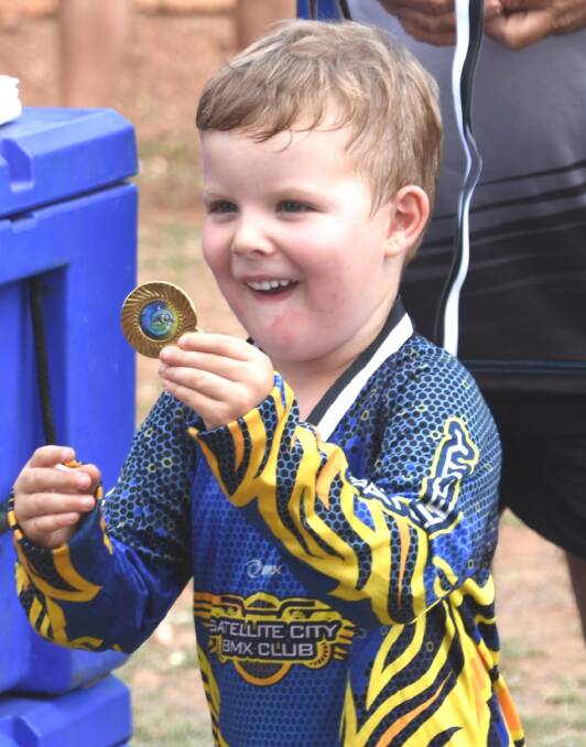 RACE AWARDS: Competition was tough between racers, but medals were awarded to each and every little rider.  