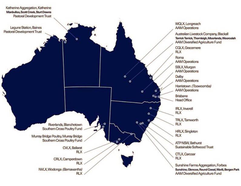 AAM's investment footprint across Australia. Map: AAM Investment Group.