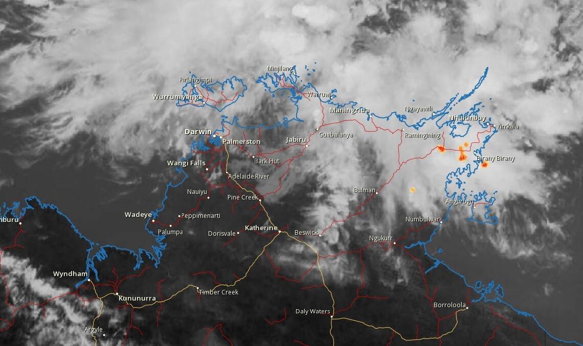 The monsoon trough has formed but is not likely to come far enough south to provide Katherine some late wet season relief. Picture: Bureau of Meteorology.