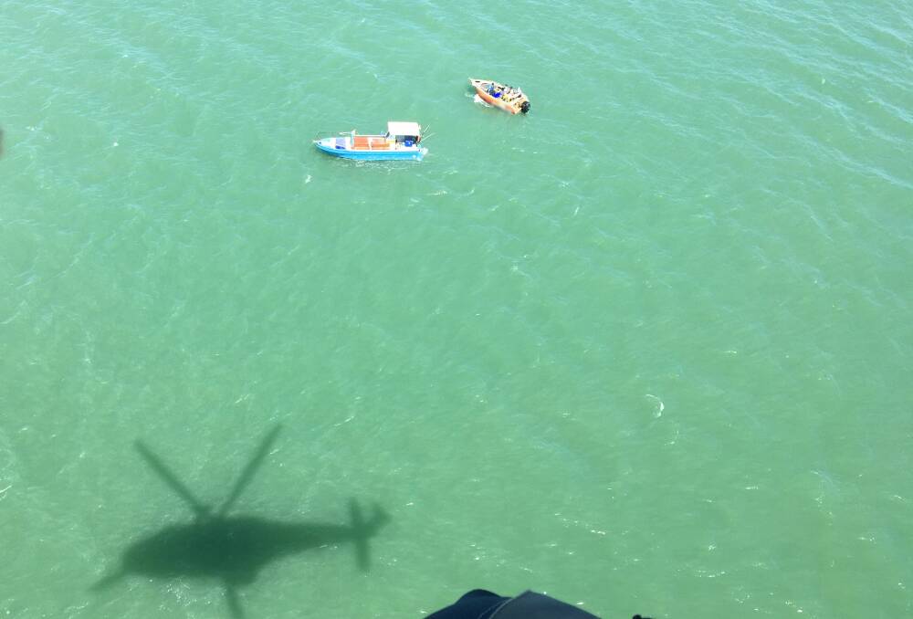 The helicopter was tasked by the Australian Maritime Safety Authority - a vessel had let off an emergency distress beacon near Dundee. Picture: CareFlight.