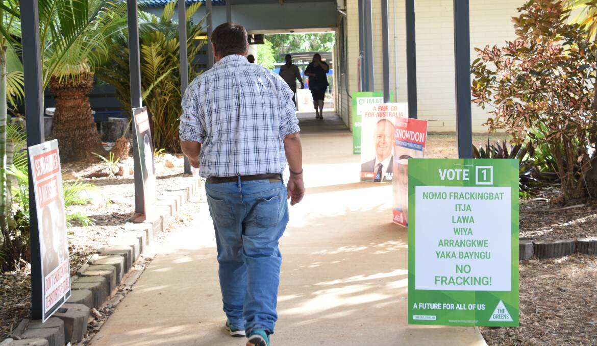 A steady stream of people are voting in Katherine this morning.