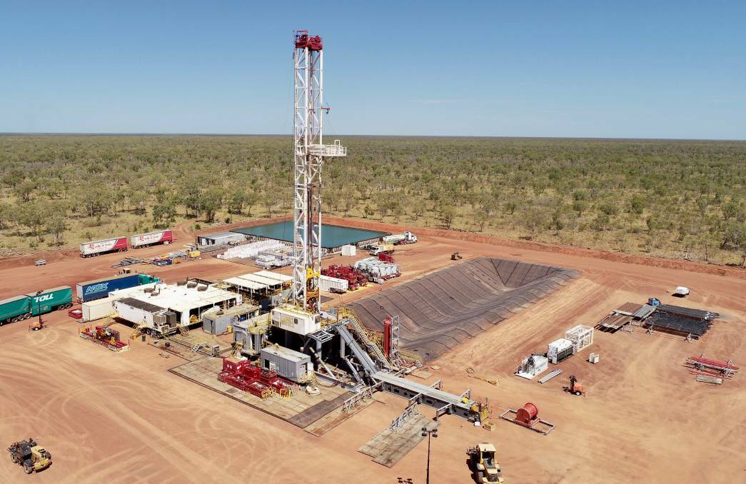 Kyalla 117, south-east of Daly Waters has been drilled to almost two kilometres deep and will now drill sideways for a kilometre to start fracking to test for gas quantities. Picture: Origin Energy.