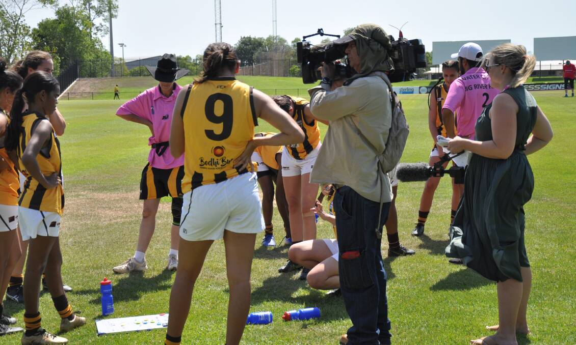 There was a lot of media interest in the arrival of a Katherine team in the women's elite AFL competition.