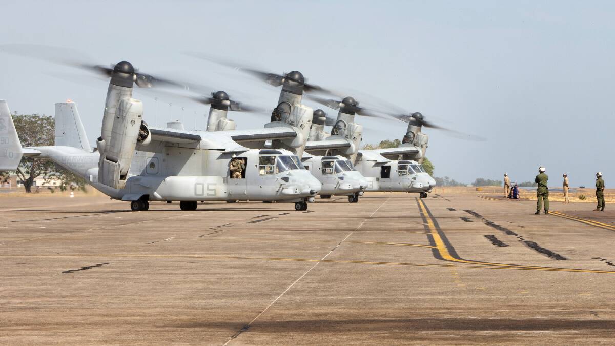 The Marines are bring eight MV-22 Osprey tilt-rotor aircraft. Picture: Defence Media.