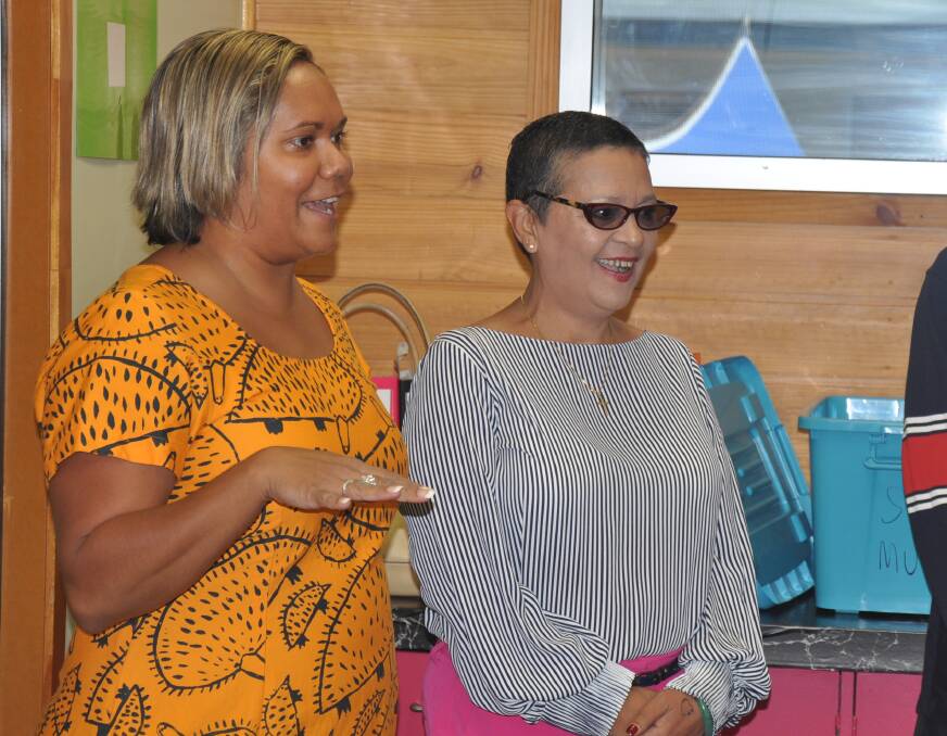 Education Minister Selena Uibo and Katherine MLA Sandra Nelson at Katherine High School today.