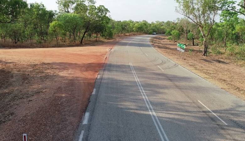 Scene of the 2018 fatal accident on the Kakadu Highway. Picture: NT Courts.