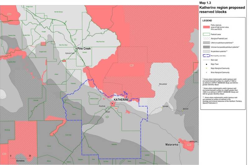 How the proposed fracking no go zone in the Katherine area looks. Graphic: NT Government.