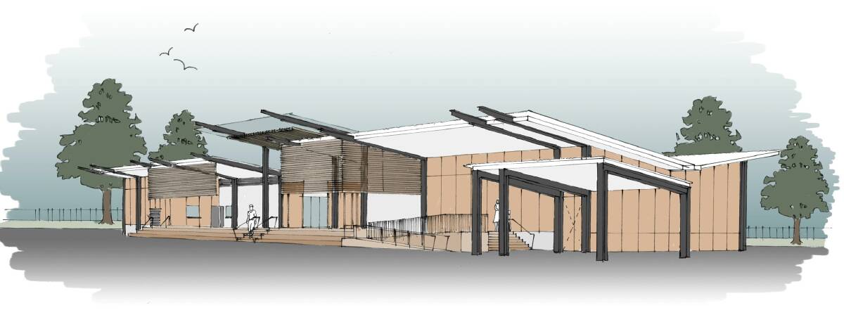 The proposed new Katherine sports pavilion. Drawing: Hames Sharley.