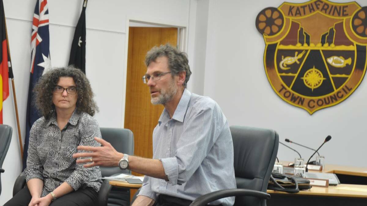 Defence Department official Steve Grzeskowiak at Katherine Town Council earlier in the year.