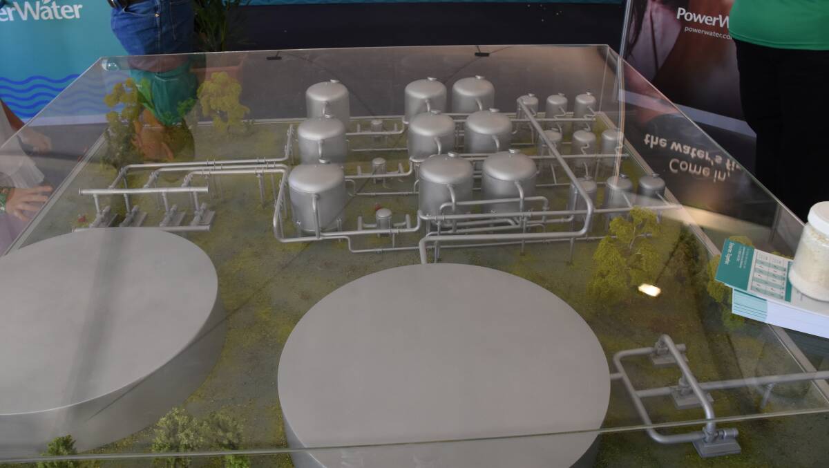 A scale model of the new water treatment plant on display at the Civic Centre.