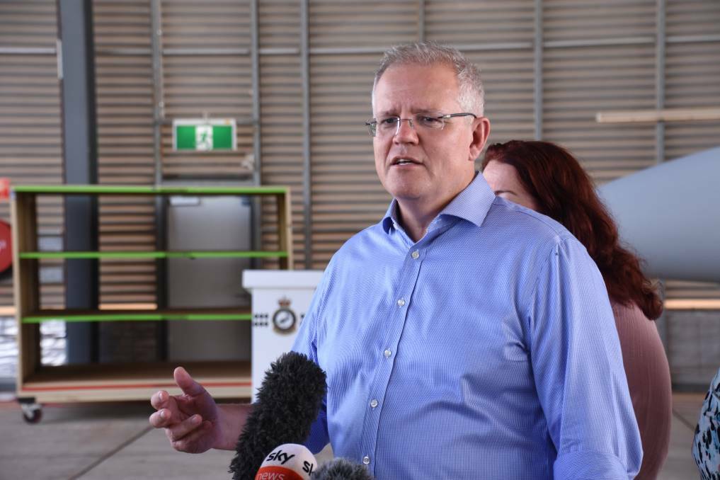 Prime Minister Scott Morrison checking out the Tindal RAAF Base in February.