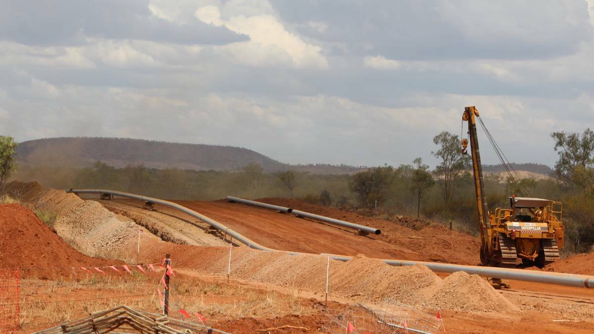 There are government sponsored plans for a gas pipeline to be built through Katherine.