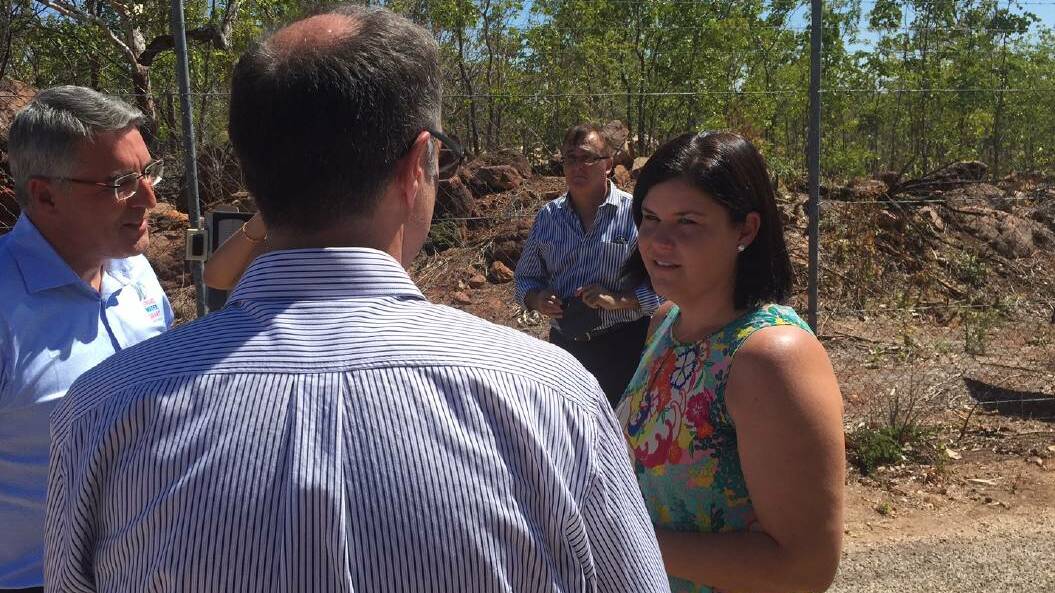 Health Minister Natasha Fyles in Katherine to announce water restrictions in 2017.