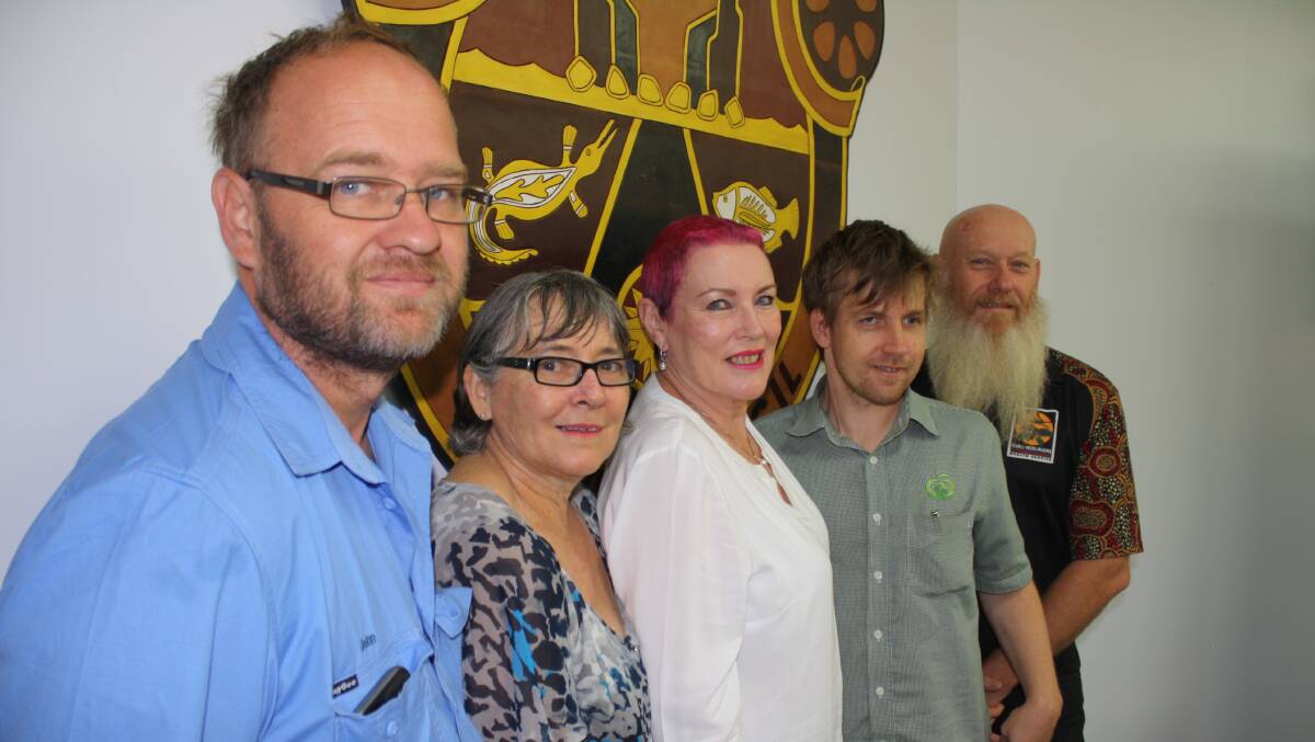 ALL OFFICIAL: Winners of the Katherine Town Council poll, John Zelley, Elisabeth Clark, Toni Tapp-Coutts, Matthew Hurley and Peter Gazey.