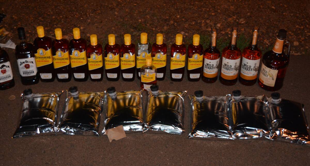 One vehicle had 30 litres of alcohol inside. Pictures: NT Police.