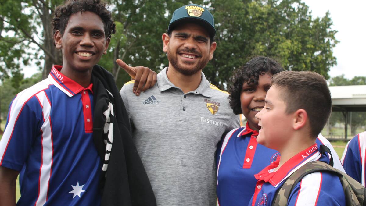 POPULAR VISIT: Katherine fans went wild for the visit of the NT's own home-grown star Cyril Rioli during last year's visit.