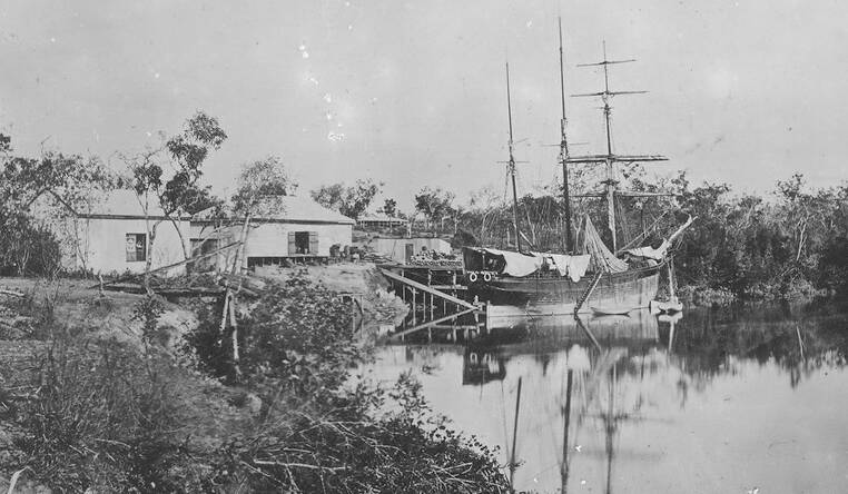 The jetty has gone at Southport but a concrete boat ramp is a popular way for fishos to explore Darwin's harbour. Picture: State Library of South Australia.