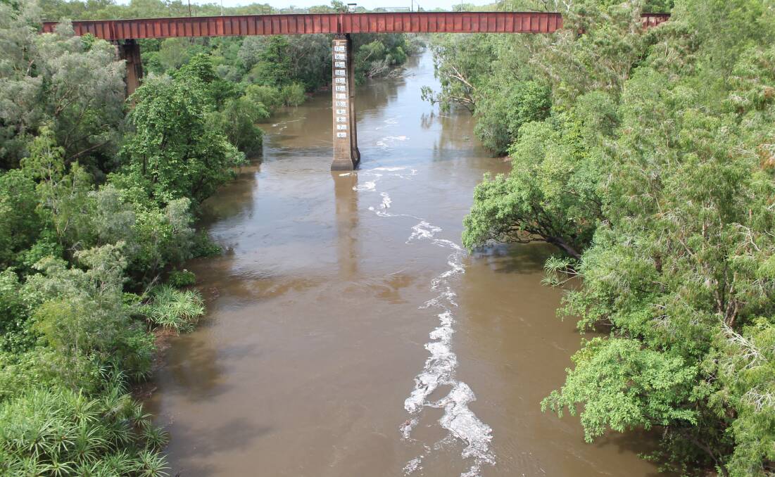 The first flush of the wet season gave the Katherine River a muddy appearance and a mysterious foam on November 17, 2017.