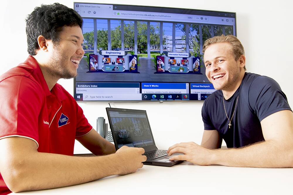 CDU students Patrick Chin and Zachariah Thorbjornsen will be attending the Virtual Open Day this Sunday.