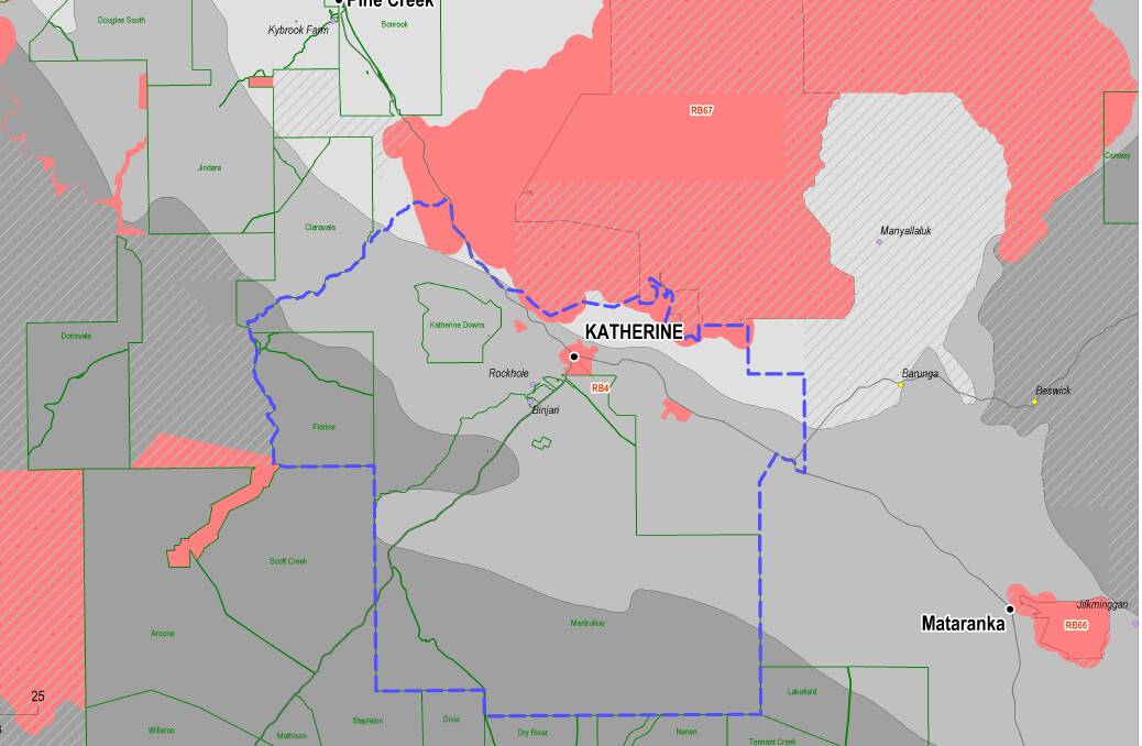 The pink area indicates a proposed no-go zone. Graphic: NT Government.