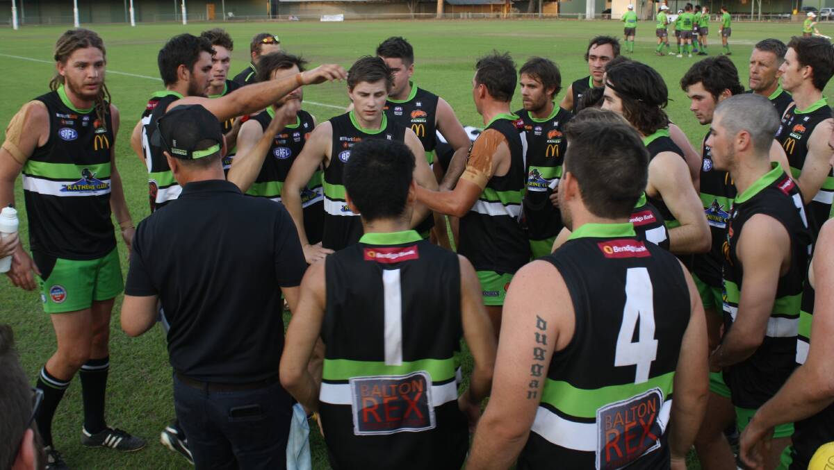 TAKING INSTRUCTION: The Katherine Camels have booked a berth in the grand final of the Big Rivers Football League.