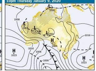 How the chart looks for later in the week. Graphic: Bureau of Meteorology.
