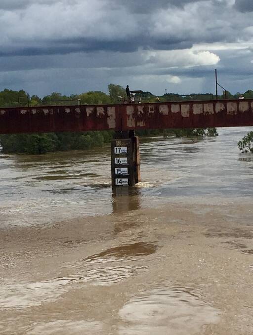 SPECTATOR SPORT: Katherine River reached a peak of almost 14 metres on Sunday afternoon.
