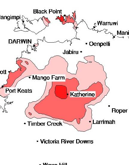 It has been another poor wet season in Katherine, this showing the lack of rain over the past six months. Graphic: Bureau of Meteorology.