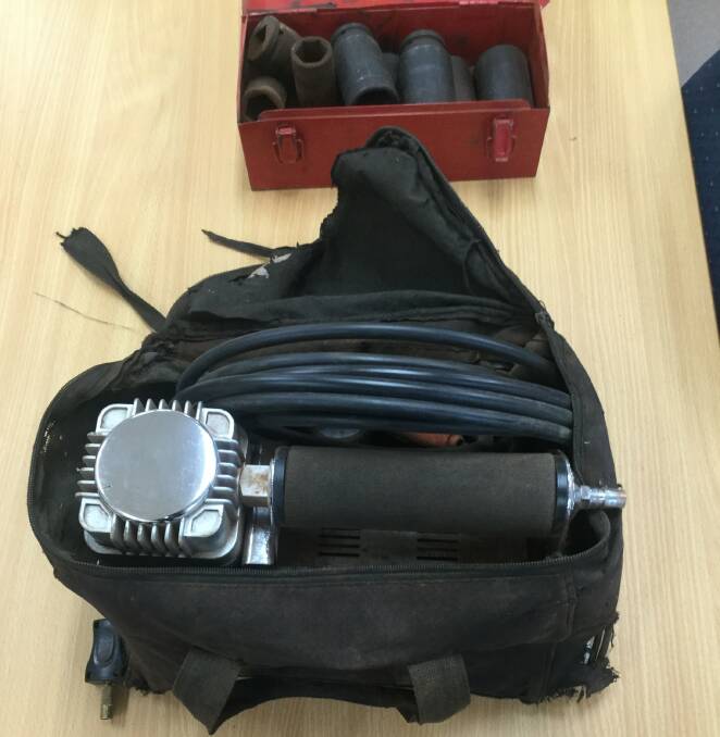 RECOGNISE THIS: This small air compressor was found at the scene of a crash near Katherine in the middle of last month. Pictures: NT Police.