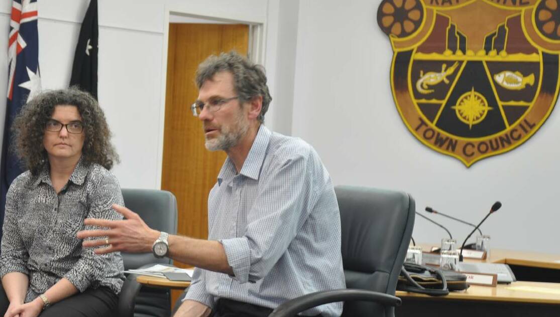 Defence official Steve Grzeskowiak speaking to Katherine Town Council earlier this year.