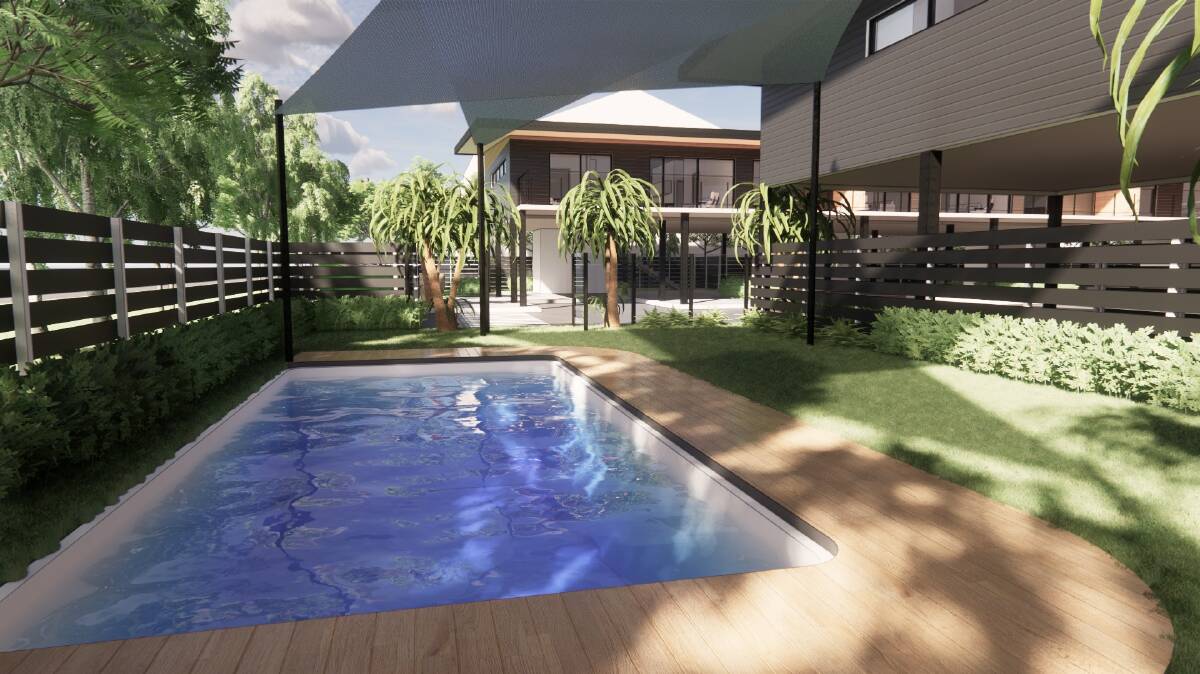 The apartment complex will feature a communal swimming pool.