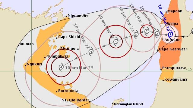 TC Trevor likely to track just below Katherine