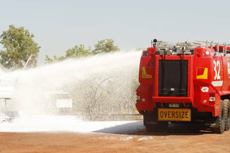 Fire fighting foam containing PFAS being used in training at Tindal RAAF Base.