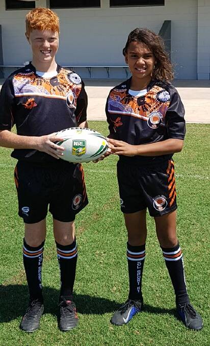 YOUNG TALENT: Ross Sutherland and Simeon Tallon Rosas will be representing the NT in Under 12 rugby league. Picture: supplied.