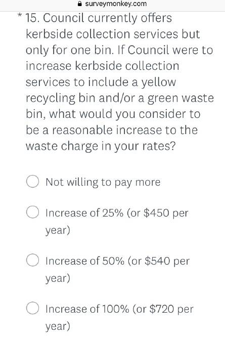 Residents asked how much they would each pay for recycling