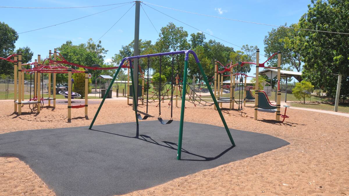 The only swing set at the playground has been left without shade, and in the Katherine sun is far too hot to use. 