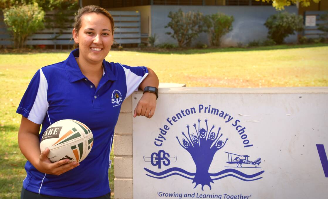 Shortlisted for the NRL Teacher of the Year award, Kiera Lansdown from Clyde Fenton Primary School. 