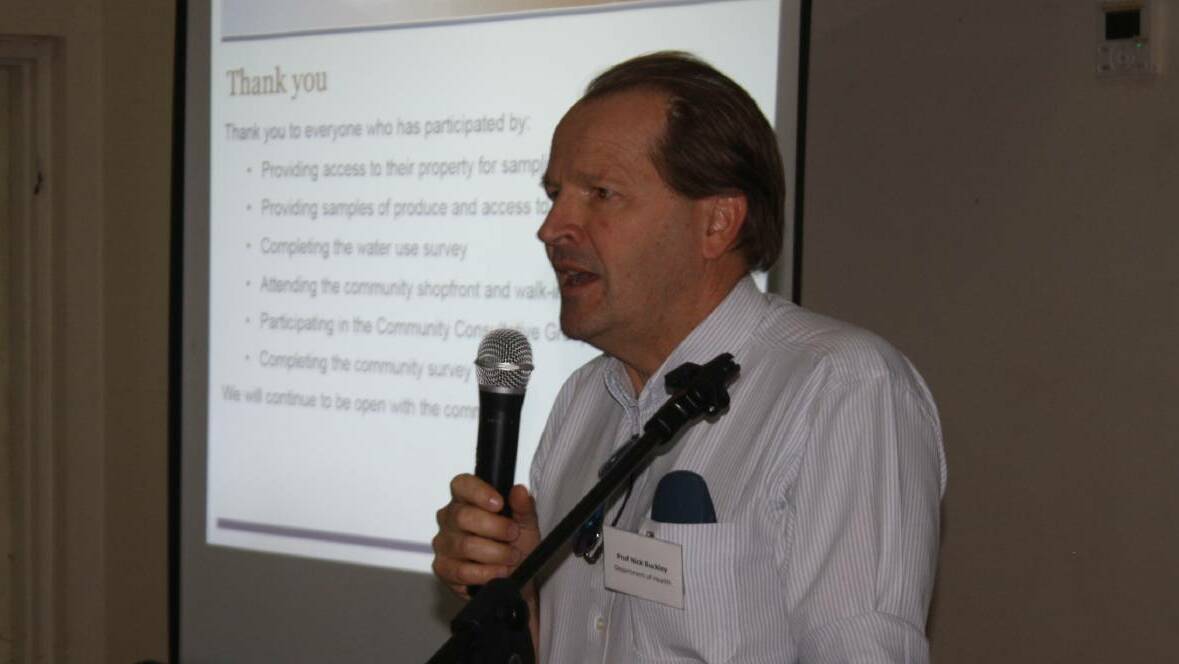 The chairman of the nation’s PFAS expert health panel, Professor Nick Buckley, spoke briefly at Monday night’s meeting in Katherine.