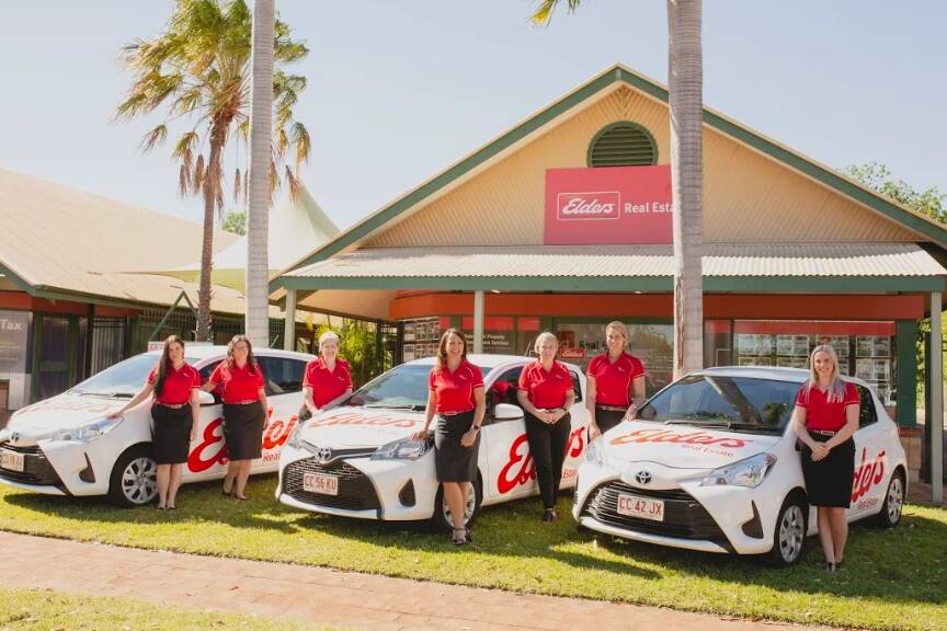 Agency principal Alison Ross with the team at Katherine's Elders Real Estate branch have won a national award.