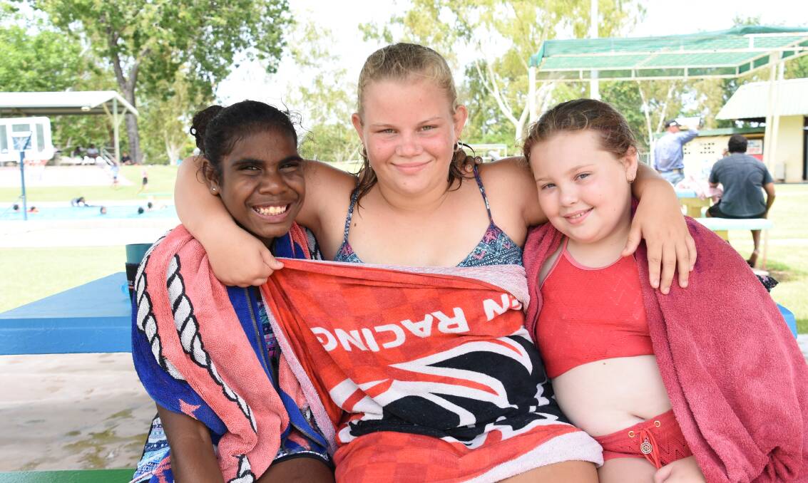 TIME FOR FUN: Shantelle Bishop, Katie Gurney and Faith Macpherson pictured during some 2019 school holidays. Photo: File