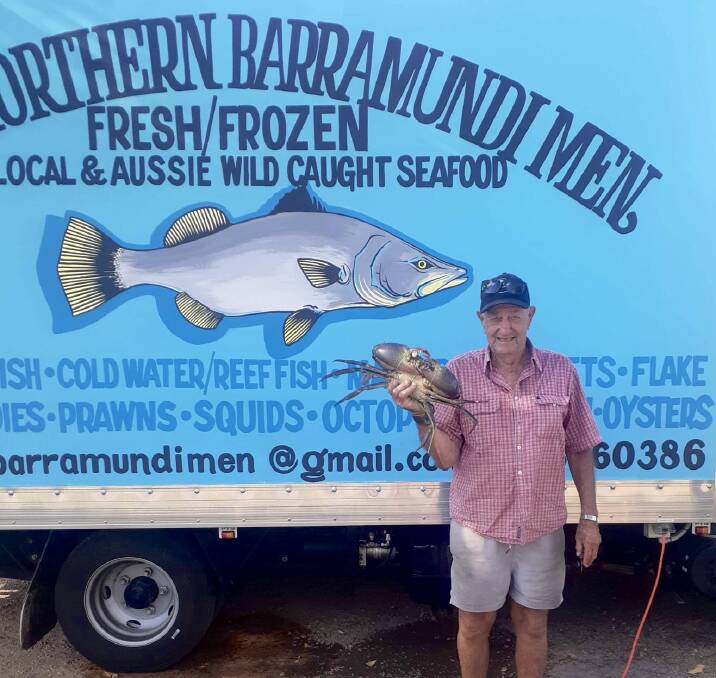 NOT HAPPY: Neville Sibley, a Great Northern Barramundi Men casual helper and father of Gavin Sibley, pictured out the front of one of their trucks. Photo: Supplied