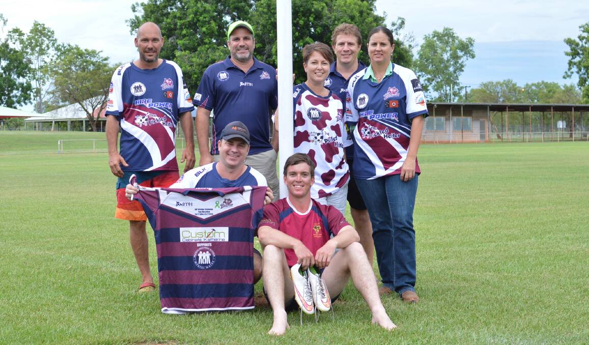 MATES HELPING MATES: Members of Brahmans Rugby Union Club show their support for the upcoming Katherine Mental Mates suicide prevention workshop next month.