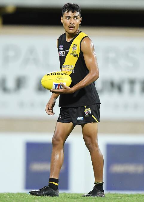 YOUNG GUN: Andy Moniz-Wakefield turns out for Nightcliff in the Northern territory Football League. Photos: Felicity Elliott, AFLNT Media
