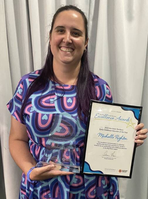 WELL DESERVED: 2021 Northern Territory Early Childhood Educator of the Year Michelle Righton. Picture: supplied.