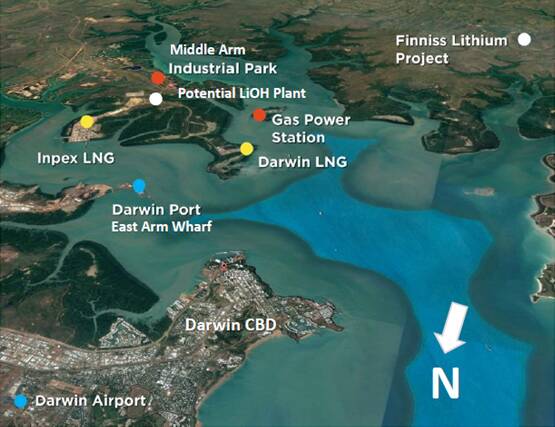 Location of the Finniss Lithium project