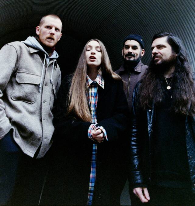 HYPED: London's Dry Cleaning are, from left, Nick Buxton (drums), Florence Shaw (vocals), Tom Dowse (guitar) and Lewis Maynard (bass). 