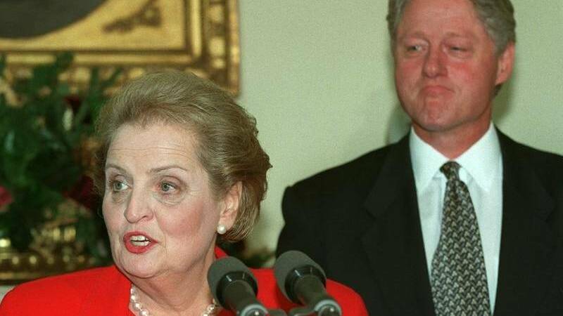 VALE: Former US president Bill Clinton has led the tributes to Madeleine Albright, who has died aged 84. Picture: FILE