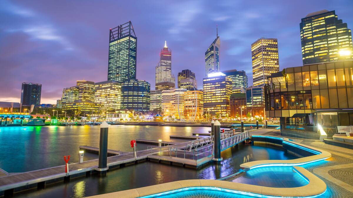 Take in downtown Perth at night on your next holiday. Picture: Shutterstock